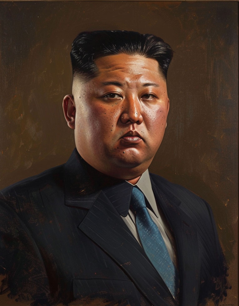 Oil portrait of Kim Jong Un
