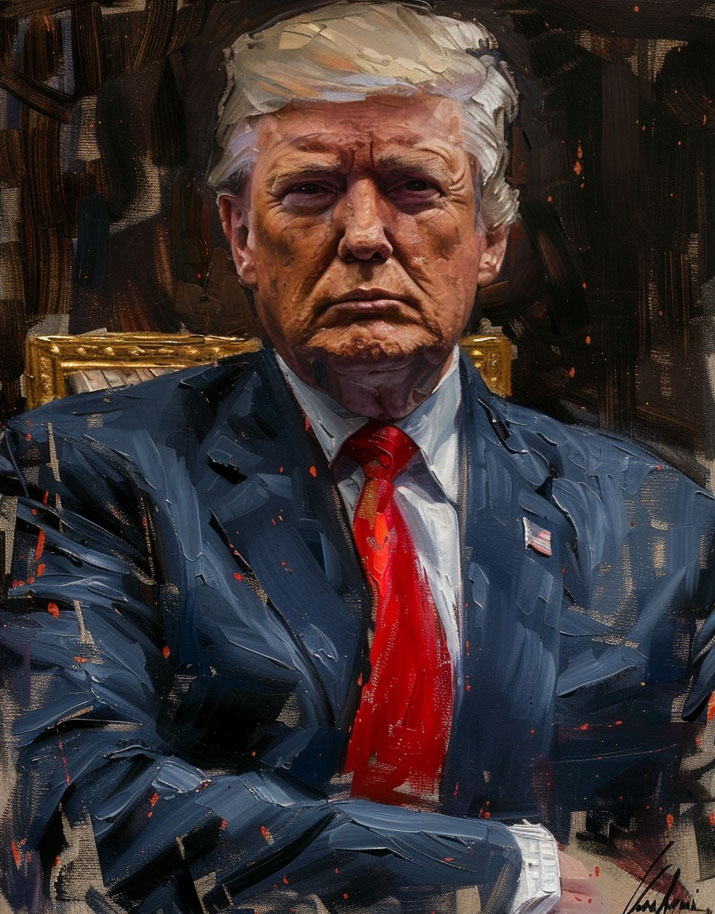 Oil portrait of Donald Trump